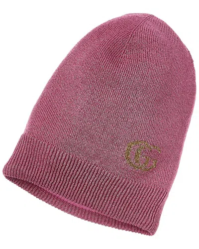 Smartbargains.com Gucci Gg Cashmere-lined Beanie In Pink