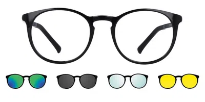 Smartbuy Collection Connelly With Clip-on Four Set Men's Glasses, Black, Size 48