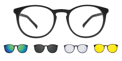 Smartbuy Collection Connelly With Clip-on Four Set Men's Glasses, Black, Size 48