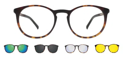 Smartbuy Collection Connelly With Clip-on Four Set Men's Glasses, Tortoiseshell, Size 48 In Brown