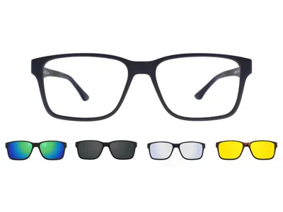 Smartbuy Collection Cydney With Clip-on Four Set Men's Glasses, Black, Size 54