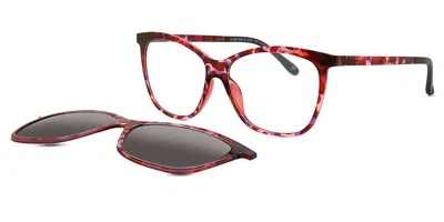 Smartbuy Collection Fillis With Clip-on Men's Glasses, Tortoiseshell, Size 54 In Red