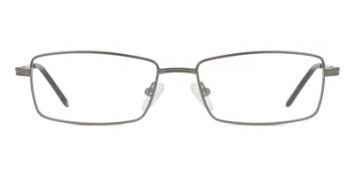 Smartbuy Collection Rectangle Full Rim Metal Men's  Prescription Glasses Online Grey Size 53 - Free Lenses - Blue Light  In Gray