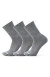 Smartwool 3-pack Everyday Solid Rib Crew Socks In Gray
