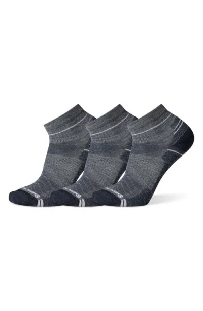 Smartwool 3-pack Hike Light Cushion Ankle Socks In Black