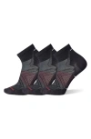Smartwool 3-pack Run Zero Cushion Ankle Socks In Black
