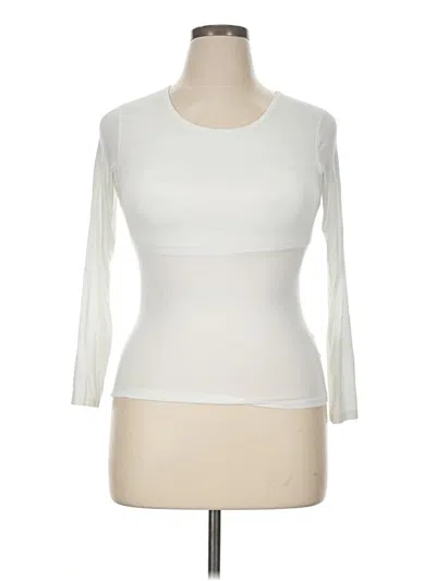 Pre-owned Smartwool 3/4 Sleeve Top Ivory Boatneck Tops In White