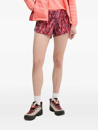 Smartwool Abstract-print Curved-hem Shorts In Orange