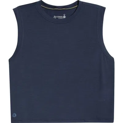Smartwool Active Ultralite Crop Tank In Blue