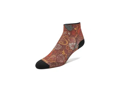 Smartwool Bike Zero Cushion Paisley Print Ankle Socks Cycling Sock Picante: Sm (women's Shoe 4-6.5) One Size In Brown