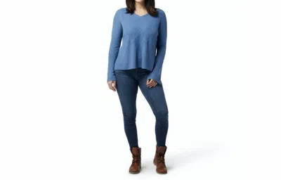 Smartwool Cable V-neck Sweater In Blue Horizon Heather