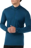 Smartwool Classic All Season Merino Wool Blend Quarter Zip Base Layer In Twilight Blue