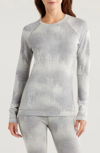 Smartwool Classic Base Layer Long Sleeve Wool Top In Light Gray Foggy Pines
