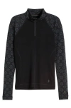 Smartwool Classic Themal Merino Wool Base Layer Quarter Zip Top In Black Digi Snow