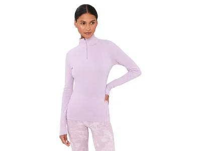 Smartwool Classic Thermal Merino Base Layer 1/4 Zip Women's Clothing Lavender Sky Heather: Sm In Pink