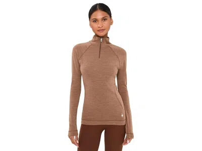 Smartwool Classic Thermal Merino Base Layer 1/4 Zip Women's Clothing Mocha Heather: Xs In Brown