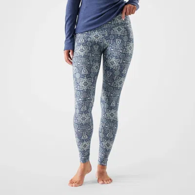 Smartwool Classic Thermal Merino Base Layer Bottom Pant In Nightfall Deco Floral In Black