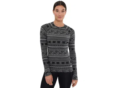 Smartwool Classic Thermal Merino Base Layer Crew Women's Clothing Black Fair Isle Fun: Sm In Multi