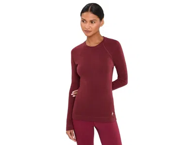 Smartwool Classic Thermal Merino Base Layer Crew Women's Clothing Cherry Lacquer: Xs In Burgundy