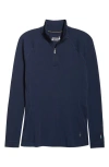 Smartwool Classic Thermal Merino Base Layer Quarter Zip In Blue