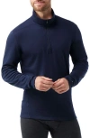 Smartwool Classic Thermal Merino Base Layer Quarter Zip Pullover In Deep Navy