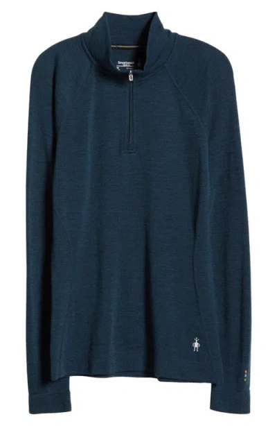 Smartwool Classic Thermal Merino Wool Quarter Zip Pullover In Twilight Blue Heather