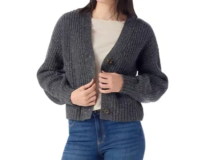 Smartwool Cozy Lodge Cropped Cardigan Sweater In Charcoal Heather In Gray