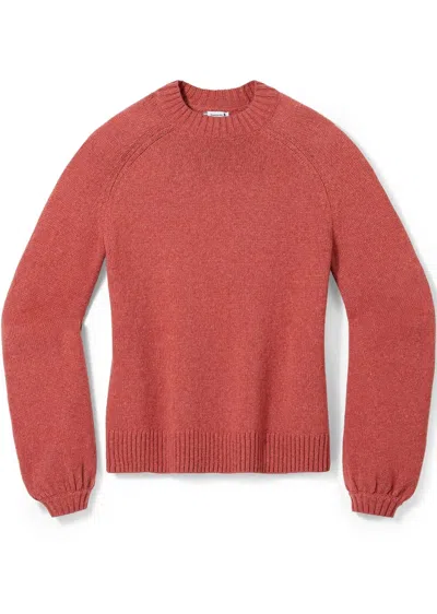 Smartwool Cozy Lodge Sweater Womens Dusty Cedar Heather Bell Sleeve Red831
