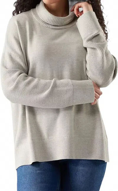 Smartwool Edgewood Cowl Neck Sweater In Almond-light Gray