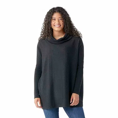 Smartwool Edgewood Poncho Women's Charcoal Wool Blend Sweater Cozy Red829 In Gray