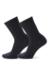 Smartwool Everyday 2-pack Wool Blend Cable Crew Socks In Deep Navy Heather
