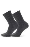 Smartwool Everyday 2-pack Wool Blend Cable Crew Socks In Medium Gray