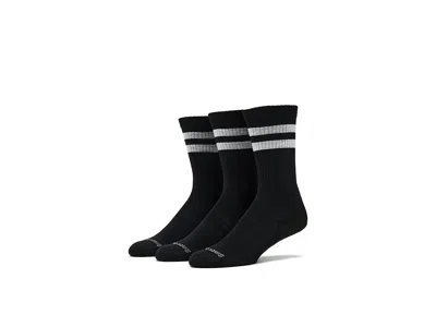 Smartwool Everyday Athletic Stripe Crew Socks 3pk Quarter Length Socks Shoes Black: Lg (us Men's Shoe 9-11.5 -