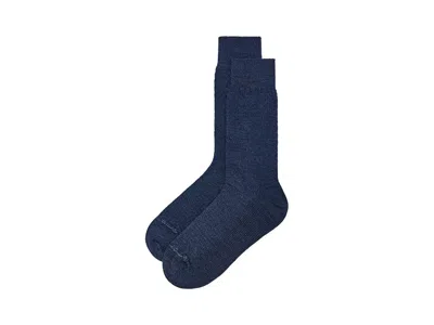 Smartwool Everyday Basketweave Crew Socks Men's Shoes Deep Navy: Xl (men's Shoe 12-14.5), Merino/nylon/wool In Blue