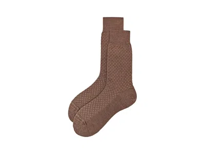 Smartwool Everyday Basketweave Crew Socks Men's Shoes Mocha: Xl (men's Shoe 12-14.5), Merino/nylon/wool In Brown