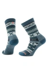 Smartwool Everyday Cabin Games Crew Socks In Twilight Blue