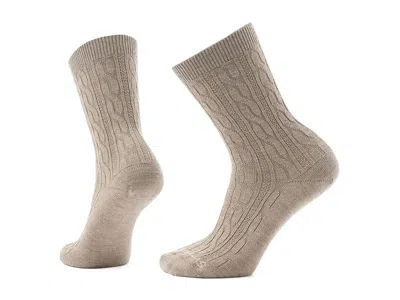 Smartwool Everyday Cable Crew Socks Knee High Socks Shoes Fossil: Sm (us Men's Shoe 3-5.5 - Women's Shoe 4-6.5 In Brown