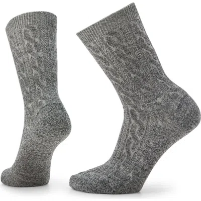 Smartwool Everyday Cable Knit Merino Wool Blend Crew Socks In Brown