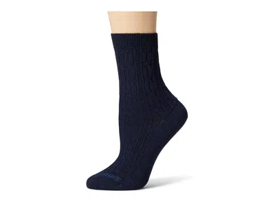 Smartwool Everyday Cable Zero Cushion Merino Wool Crew Women's No Show Socks Shoes Deep Navy Heather: Sm (wome In Black