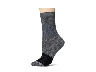 Smartwool Everyday Color-block Cable Crew Socks Women's No Show Socks Shoes Charcoal: Lg (women's Shoe 10-12.5 In Gray