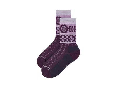 Smartwool Everyday Cozy Retro Sunflower Crew Socks Sock Purple Iris: Md (women's Shoe 7-9.5), Nylon/wool In Multi