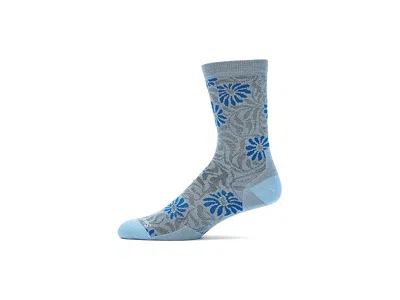 Smartwool Everyday Floral Crew Socks Women's Crew Cut Socks Shoes Serene Blue: Lg (women's Shoe 10-12.5) In Multi