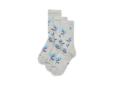 Smartwool Everyday Garden Gala Crew Socks 3-pack Women's Shoes Ash: Lg (women's Shoe 10-12.5)
