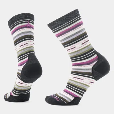 Smartwool Everyday Margarita Crew Sock Unisex White Wool Cushioned Gbo3735 In Gray