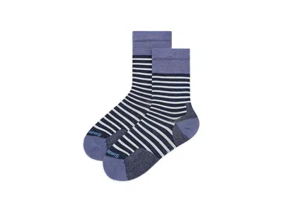 Smartwool Everyday Pin Stripe Crew Socks Sock Deep Navy: Lg (women's Shoe 10-12.5), Nylon/wool In Purple