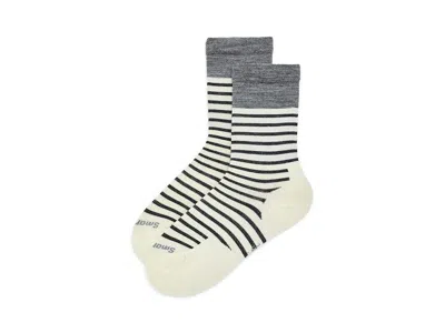 Smartwool Everyday Pin Stripe Crew Socks Sock Natural: Md (women's Shoe 7-9.5), Nylon/wool In Black