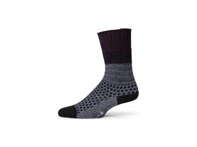Smartwool Everyday Popcorn Cable Crew Socks Women's No Show Socks Shoes Chalk Violet: Lg (women's Shoe 10-12.5 In Gray