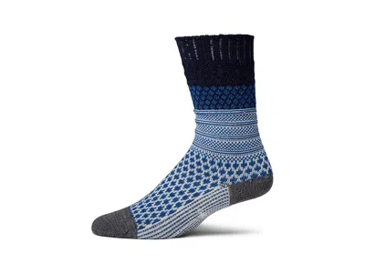 Smartwool Everyday Popcorn Cable Crew Socks Women's No Show Socks Shoes Deep Navy: Sm (women's Shoe 4-6.5) In Brown