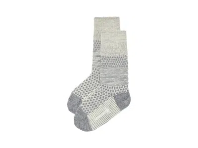Smartwool Everyday Popcorn Cable Crew Socks Women's No Show Socks Shoes Light Gray: Lg (women's Shoe 10-12.5),