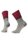 Smartwool Everyday Popcorn Cable Merino Wool Blend Crew Socks In Tibetan Red